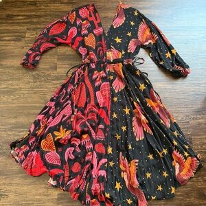 Farm Rio Mixed Black Prints Maxi Dress